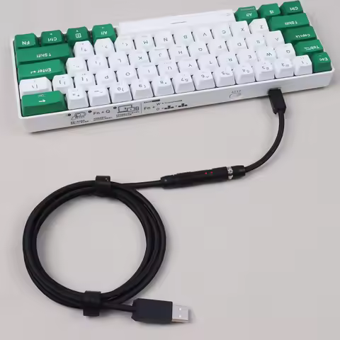 【LANO】Type-C to USB Double-Sleeved Mechanical Keyboard Cable FGG／YC8 aviator Connector Detachable Av