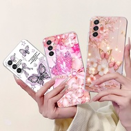 For Samsung Galaxy A82 5G Quantum 2 Casing SM-A826S New Stylish Butterfly Flower Soft Silicone Clear