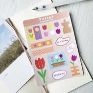 Tulip Stickers | Flower Stickers | Journaling Stickers | Decorating Stickers | Aesthetic Stickers [cosynightstudio]