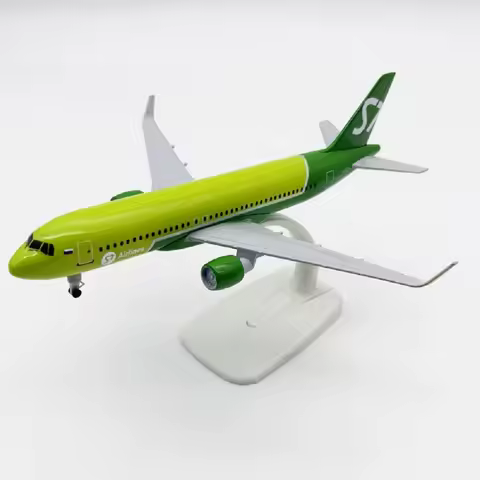 20cm Russia Siberia S7 A320 Green Diecast Metal scale aircraft 1:400 Scale Airplane Model Replica Co