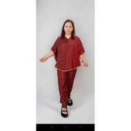 BORNEO  SET PUA KUMBU BLOUSE +PALAZO FREE SIZE