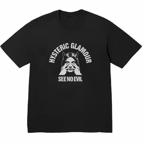 2025 Hysteric Glamour T-shirt American Retro Tee Street Culture Tide Brand T-shirt Niche High Qualit