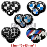 3pcs For E60 E90 E36 E39 E34 E46 E32 82mm Car Front Hood Emblem Logo 82mm Auto Trunk Tail Badge Stee