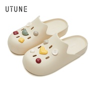 UTUNE Women Sandals with Charms Mules Half Slippers Platform Anti-Slip Women's EVA Ruber Clogs