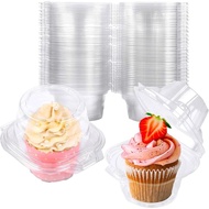 NPLUX50 Pieces Independent Cupcake Container Plastic Cupcake Box Cupcake Holder Stackable Deep Dome 