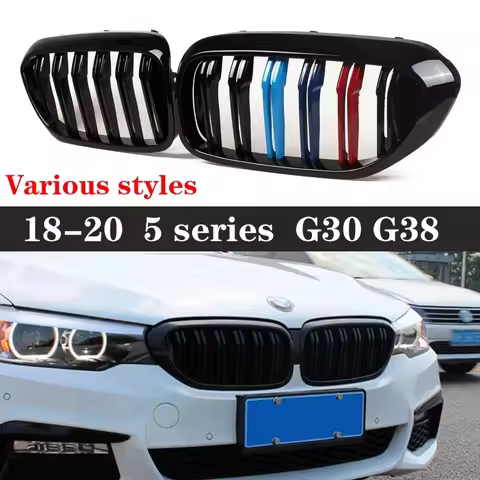 For BMW M2 M2C F87 M3 F80 M4 F82 F83 Kidney Grille Glossy Black ABS Color Plastic Front Bumper Auto 