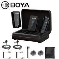 BOYA BY-XM6-K1 / K2 Wireless Lavalier MIcrophone Audio Video Recording Vlog Mic Charging Case for Smartphone Camera Computer