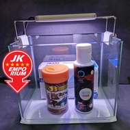 3.5L Betta Fish Mini Aquarium Starter Kit Complete Set LED Lamp Anti Chlorine Betta Food Ikan Akuarium