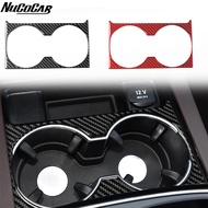 For Benz GLE GLS W166 2016-2019 Carbon Fiber Central  water cup Holder Panel Cover Car Accessories I
