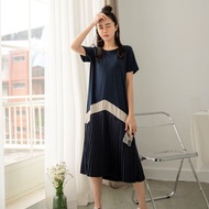 SG LOCAL WEEKEND X OB DESIGN CASUAL WORK WOMEN CLOTHES PLEATED SLIM LONG MIDI DRESS 2 COLORS S-XXXL SIZE PLUS SIZE