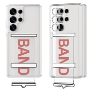 New For Samsung S25 Ultra Casing S25Ultra S25Plus S25 Transparent Wristband Stand Phone Case