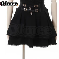 （BJYX) 【Olmee】 Jirai Kei Mine Series Double Layer Skirt Dress Belt Heart Japanese Mass-Produced Pink
