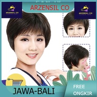Hair Toupee Wanita Rambut Asli / Wig Wanita Pendek Rambut Asli Wig Pen