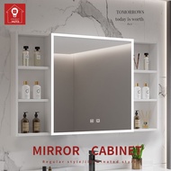 MZD【white Light】Simple and Modern Individual Bathroom Mirror Cabinet Storage Cabinet Wall Mounted Oversized Mirror Hidden Storage Cabinet Intelligent Mirror Storage Cabinet in Bathroom