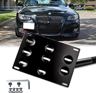 Xotic Tech 1 Set Front Tow Hook License Plate Bumper Mounting Bracket Compatible with BMW 1 3 5 Seri