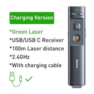 ส่งไว❗Baseus รีโมทพรีเซนไร้สาย Type-C + USB Wireless Remote Control Presentation Laser Pointer PPT เ