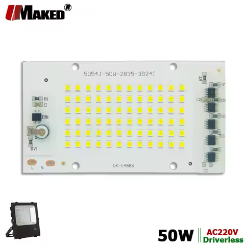 50W AC220V SMD 2835 LED PCB 112x61mm LED Floodlight Module Aluminum plate White/Warm SMD2835 Smart I