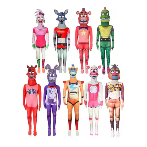 qq38Halloween costume Glamrock Freddy holiday teddy bear cute children's cosplay party styling