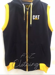 Jaket Zipper Vest CATERPILLAR l Ziper Hoodie Jumper Rompi Resliting Pria dan Wanita Model Casual Bah