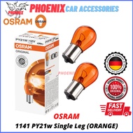ORANGE【Osram】1156 1141 PY21W Signal Leg 100% Original Halogen Bulb Made in Germany Mentol Lampu Sign