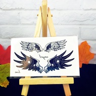 Black White Double Wings-Breaking Through The Sky, Soaring Freely ️ Ali~Shop Waterproof Aesthetic Ta