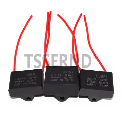 CBB61 Fan Capacitor 450V 1UF 1.2UF 1.5UF 2UF 2.5UF 3UF 4UF 5UF 6UF 10UF Ceiling Fan Motor Run Rectan