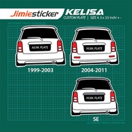 Sticker Kereta Kelisa, Sticker Belakang Perodua, Custom Warna dan Nombor Plate.