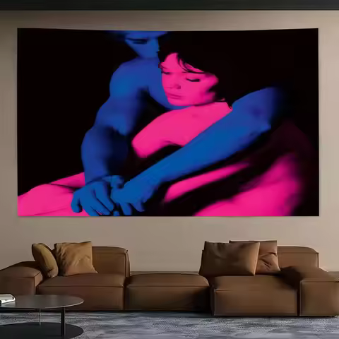 Warm Art Tapestry Wall Art Personalized Bedroom Living Room Background Decor Aesthetic Room Decorati