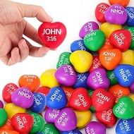 Zubebe 24 Pcs Valentine's Day Christian Stress Balls Bulk John 3: 16 Heart Stress Balls 1.57'' Small