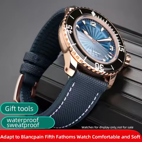 For Blancpain Fifty Fathoms strap 5000 5015 5015D 5006 5008 23mm fluororuber strap New scuba Fifty F