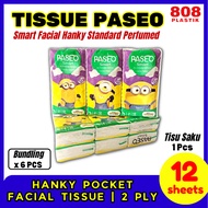 Paseo Pocket Tissue 12 Sheets Smart Hanky Pocket Facial Tissue 12s 2-ply Pocket Tissue