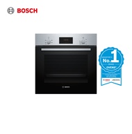 Bosch HHF133BS0B Built In Stainless Steel Convection Oven 60cm width, 66L , electronic display, knob control , Eco Clean (Back), 3 layer glass door,13amp connection, 2 years local warranty