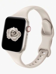 1 pieza correa de reloj de silicona deportiva beige para mujer compatible con Apple Watch 45/38/40/41/42/44mm, compatible con Apple Watch SE/8/7/6/5/4/3/2/1
