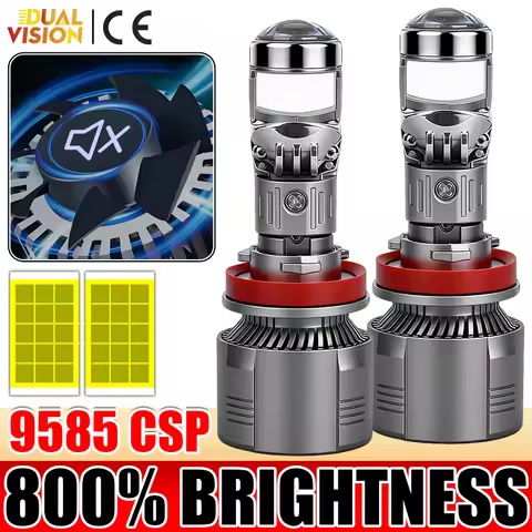 DUALVISION H7 LED H4 BI LED Projector Len 1500W 9585 CSP Canbus Powerful Mini Auto HeadLamps H11 H8 