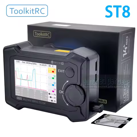 in Stock ToolkitRC ST8 2.4 TFT 7-28V 8-Channel Servo Integrated Tester 4 Independent Interface Signa