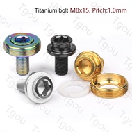 Tgou Titanium Bolt M8x15mm Square Hex Screws W/ Dust Cap Gasket for Pass Brompton Bottom Bracket Bike Ti Parts