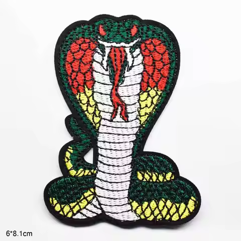 Cobra Snake Embroidered Patch for Clothing Iron on Embroidered Sew Applique Patch