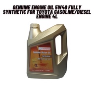 Genuine Engine Oil 5W40 FULLY SYNTHETIC for Toyota GASOLINE/Diesel Engine 4L