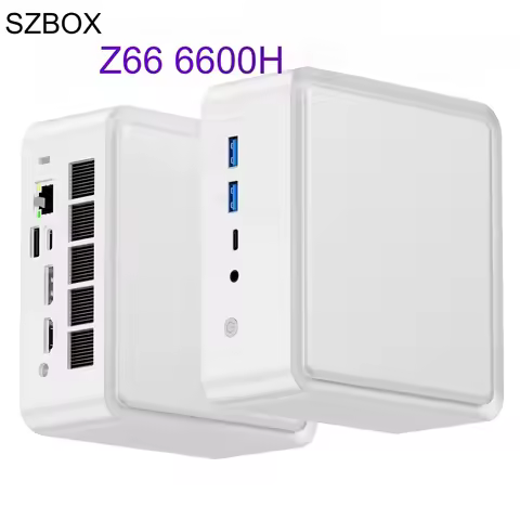 SZBOX Z66 AMD Ryzen 5 6600H Mini PC DDR5 5600MHz M.2 PCIe3.0 Nvme WIFI6 BT5.2 Dual LAN Desktop Gamin