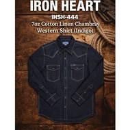 Pre-order IRON HEART [IHSH-444] Chambray Western Shirt/Indigo