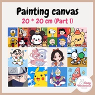 [Painting Canvas Part 1] Paint by number 20cm x 20cm DIY Oil Painting Landscape Cartoon Shin Chan Doraemon Mickey