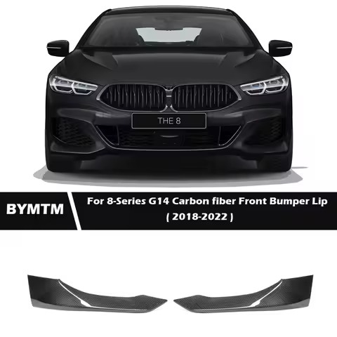 X Style Real Carbon fiber Winglets Front Bumper Lip Spoiler Splitters For BMW 8 Series G14 Sport