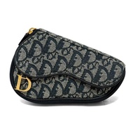 正品 Christian Dior 克裡斯汀‧迪奧 馬鞍包 小包 Monogram 帆布 藍色 日本直送