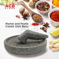 [SG STOCK] Traditional Indonesia Cobek Batu &amp; Ulek | Stone Mortar and Pestle | Lesung Batu Indonesia