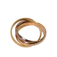 CARTIER Trinity三色金三環戒指中號18K黃金/18K白金/18K玫瑰金53