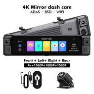 EKLEVA 4CH 11.26 Inch 4K+1K+1K+1K Rearview Mirror 360° Dash Cam ADAS BSD WiFi Night Vision 24H Parki