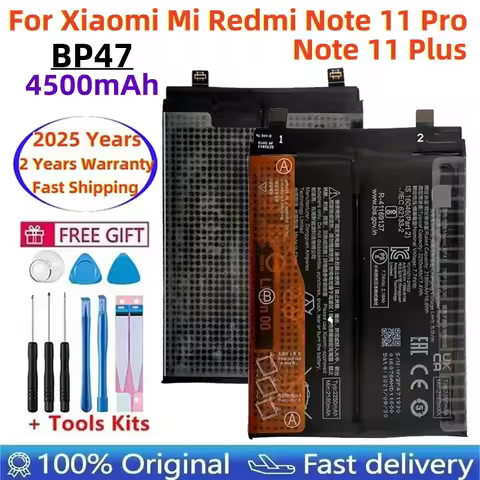 For Xiaomi Mi Redmi Note 11 Pro, Replacement Batteries, 100% Original BP47, 4500mAh, Note 11 +, Note
