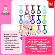 Multicolour Nurse Watch with Safety Pin | Nursing Fob | Silicone Watch - 1 Unit