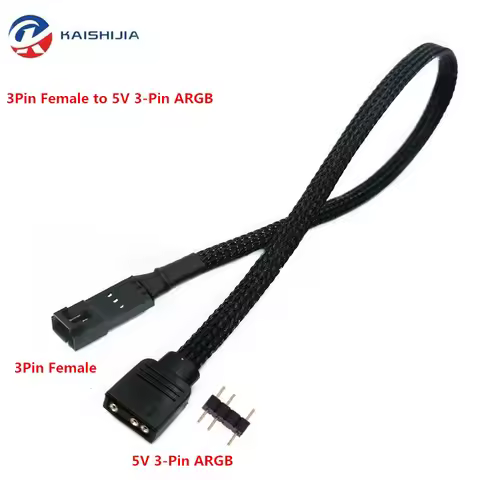 Corsair QL LL120 140 HD ML SP-PRO series RGB ARGB Adapter Cable 3Pin 4Pin Fan to 5V 3-Pin RGB LED Ca