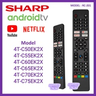 Compatible Sharp SH-V9 voice Aquos Smart UHD Android TV Remote Control RC201 Remote TV Sharp Smart T